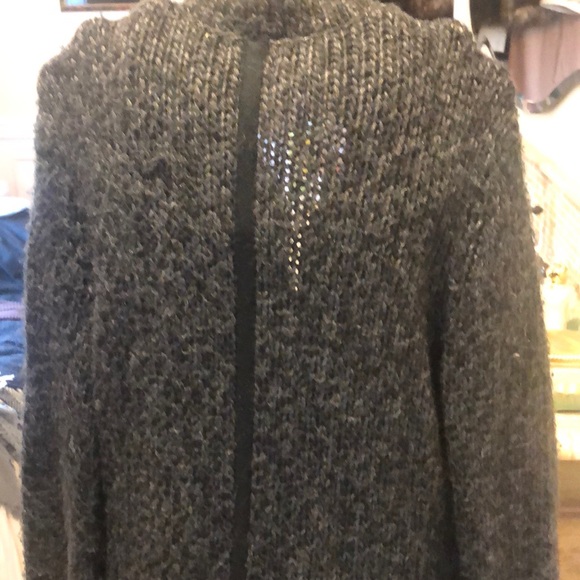 Military style grey button down cardigan - Picture 8 of 8